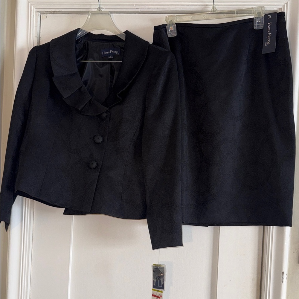 Evan Picone Black Skirt Set